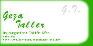 geza taller business card