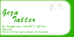 geza taller business card